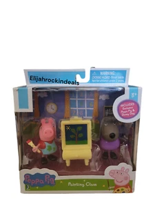 NEW PEPPA PIG PAINTING CLASS 3 PIECE PLAY SET INCLUDES PEPPA PIG AND DANNY DOG - Picture 1 of 3
