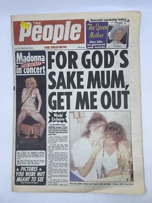 The People UK Tabloid Newspaper Madonna Top Secret Concert Photos July 1990 Foto 1 de 3