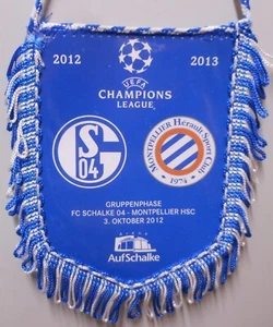 Schalke Wimpel Banner Champions League 2012 gegen HSC Montpellier Top Neu FP36 - Bild 1 von 2