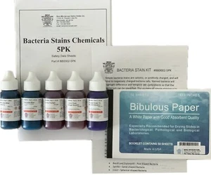 Benz Microscope Bacteria Stains Set for Simple Staining, 5pk - Picture 1 of 4