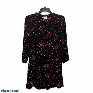 Kling Dress Womens Black Confetti Print Polka Dot Knee Length Size LARGE - Picture 1 of 7