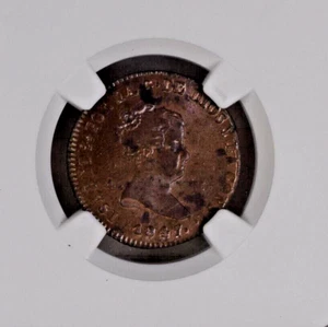 1847-JA SPAIN ISABEL II COPPER 4 MARAVEDIS KM530.2 NGC MS62 RED & BROWN - Picture 1 of 4