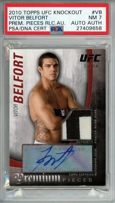 2010 Topps UFC Knockout Premium Pieces Relic Auto #VB Vitor Belfort PSA 7 NM - Image 1 of 2