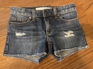 Joes Jean Shorts Girls Blue Denim Distressed  Stretch Shortie Cut Off Shorts 6 - Picture 1 of 4