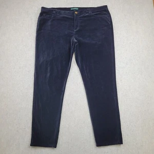 Lauren Ralph Lauren Pants Black Velvet Womens 16W Straight 40x29 - Picture 1 of 10