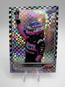 2022 Topps Chrome F1 #14 Fernando Alonso Black Checker Xfractor - Picture 1 of 2