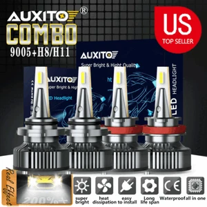 H11 H8 H9 9005 HB3 LED Headlight Bulb 32000LM High Low Beam 6500K White Light - Picture 1 of 9
