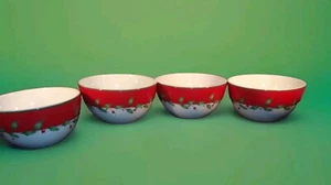 Lenox Holiday Red Accent Lot of 4 Fruit Dessert Bowls - Picture 1 of 6
