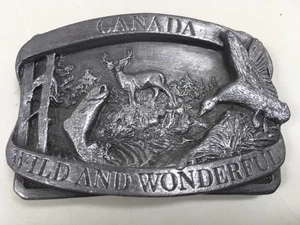 FIBBIA CINTURA WESTERN VINTAGE 1985 CANADA SELVAGGIA E MERAVIGLIOSA DI SISKIYOU Z-22 - Foto 1 di 4