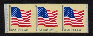 USA, SCOTT # 4134, COIL STRIP OF 3 STAMPS PNC #V1111, FLAG, NON-DENOMINATED - Picture 1 of 1