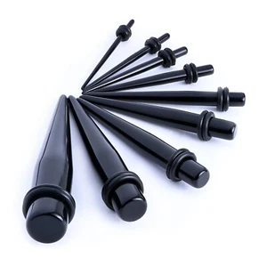 Single Black Taper for Ear Stretching (1.6mm-20mm) - Picture 1 of 4