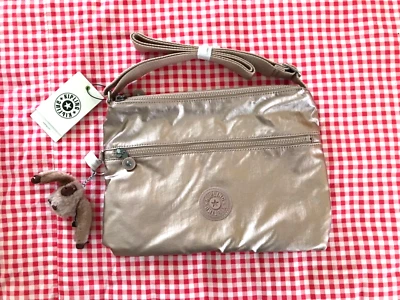 NUEVO CON ETIQUETAS ~ Bolso Bandolera de Viaje Kipling Annabelle no Alvar ~ Cuarzo Metálico Foto 1 de 4