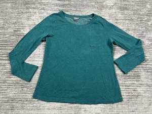 Natural Reflections Top Womens Large Green Longsleeve Cotton Blend - Picture 1 of 11