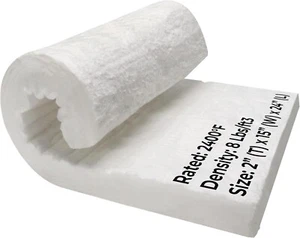 Ceramic Fiber Insulation Blanket - 8# - 2400F Rated -  2" Thick x 15" x 24" size - Picture 1 of 7