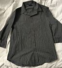 Level Ten Black Striped Mens Shirt Button Up Long Sleeve Graphics Size L