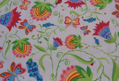 Ткань Wilmington Melissa Saylor A Bit of Whimsy с цветочными цветами синяя 1 ярд x 44 дюйма - Изображение 1 из 4