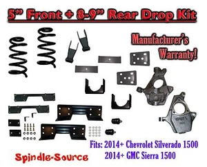 5" / 8-9" Drop Lower Kit + C-NOTCH FOR 14 - 15 Chevy Silverado / GMC Sierra 1500 - Bild 1 von 1