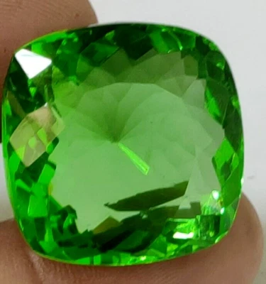 Large Cushion Cut Green Peridot 69.75 Ct. Loose Gemstone Pendant for Gift women - Image 1 of 4