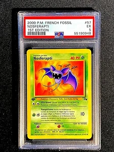 POP 1 NONE HIGH FRANCESE PSA 5 2000 POKEMON BASE 1°ED NOSFERAPTI 57/62 G2402 - Foto 1 di 2
