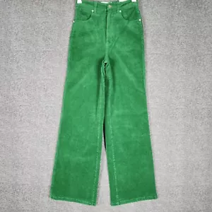 Wrangler Jeans Womens Size 5 Hi Bells High Rise Wide Flare Green Corduroy NEW - Picture 1 of 14
