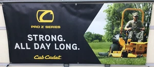 Cub Cadet Pro Z Series Vinyl Dealer Banner Strong. All Day Long'. 74.5" X 33" - Picture 1 of 3