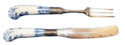 Antico 18thC San Nuvola Morbido Pasta Porcellana Coltello & Porzellan Utensili - Imagen 1 de 4