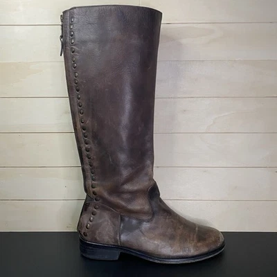 Steve Madden Riding Boots Rannt Women's Size 8.5 Shoes Brown Leather Zip Steven - Image 1 of 4