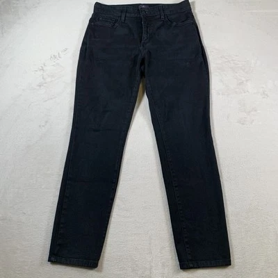 NYDJ Legging Jeans Womens 8 Petite Black Stretch Lift Tuck High Rise Denim Pants - Image 1 of 4