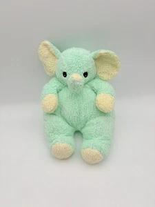 TY BABY Elephant Plush Pastel Blue Yellow Stuffed Lovey Doll 2000 - 12” - Picture 1 of 11