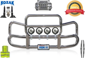 Grille Guard Herd 300 w/Bracket & LED lights Compatible with Volvo VNL 760 2018+ - Picture 1 of 9