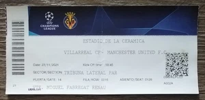 TICKET UEFA Champions League 2021/22 Villarreal CF vs Manchester United # 128 - Picture 1 of 1