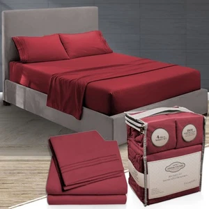 King Size Sheets Set Cooling - Luxury Hotel Sheets - Soft Bed Sheets with Ela... - Picture 1 of 7