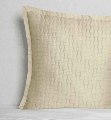 Sferra Sampietrini Sand Boudoir Sham acolchado diseño adoquinado algodón Italia NUEVO Foto 1 de 4