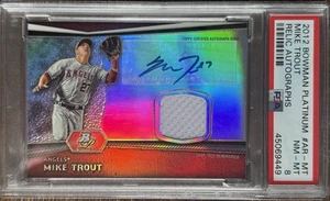 Autógrafos reliquia de Mike Trout platino de béisbol Bowman 2012 PSA 8 - Imagen 1 de 2