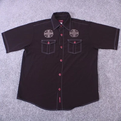 Vintage BC Ethic Shirt Mens XL Brown Dublin Celtic Embroidered Cross Made USA - Image 1 of 4