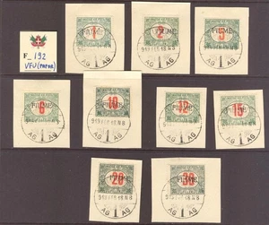 F_192. FIUME. 1918 Segnatasse set. Used on paper fragments. Sas S4-S12 - Picture 1 of 1