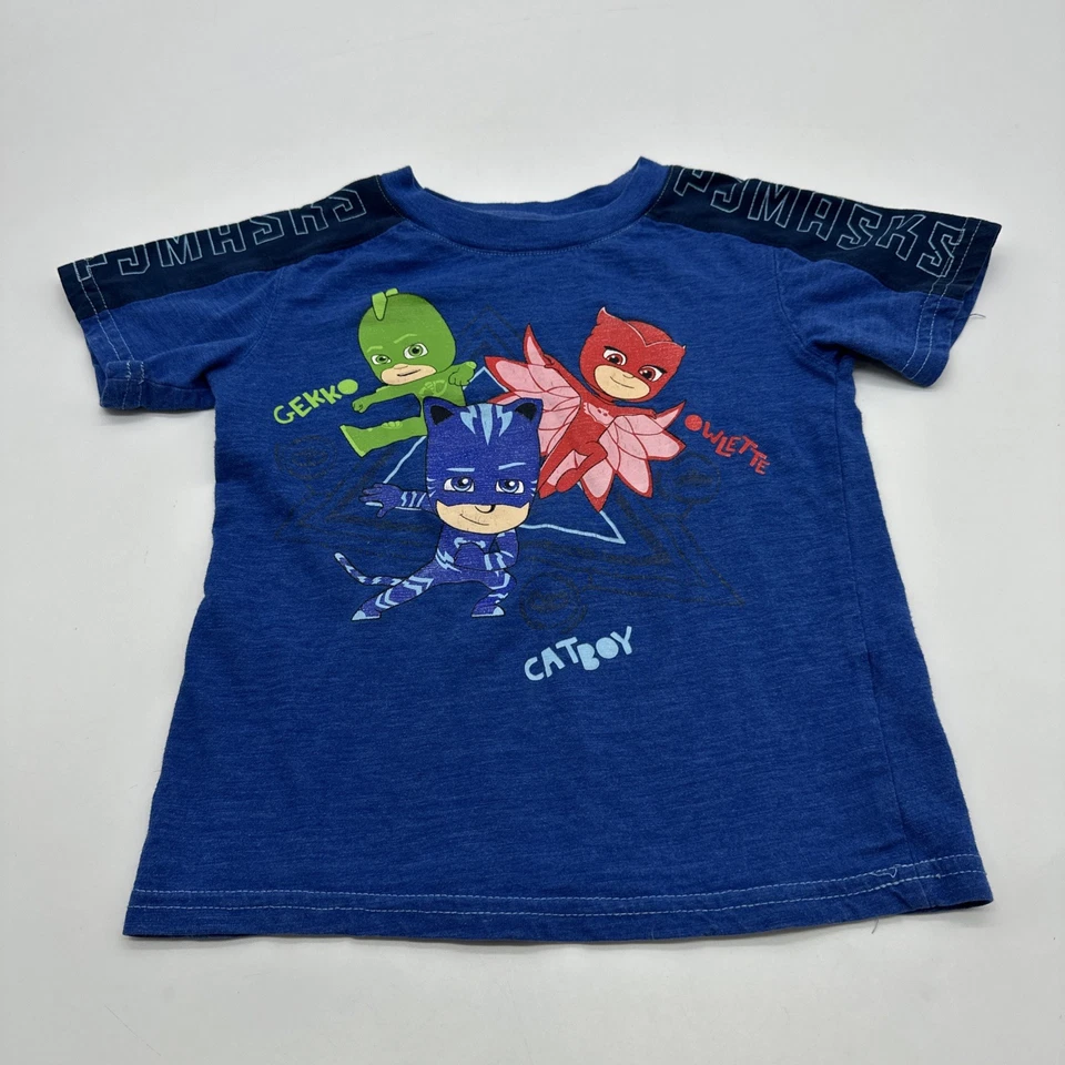 PJ Masks T-Shirt Youth Boy 5T Graphic Print Blue ..#34439 - Image 1 of 4