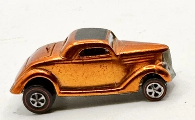 WOW 1969 36 Ford Coupe VGC Orange color RARE BROWN Int. Redline HotWheels Cars - Image 1 of 4