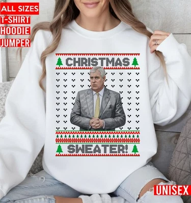 Prince Andrew Christmas Sweater, Funny Christmas Royal Jumper, Xmas Rude Top - Image 1 of 4