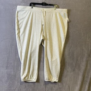 Old Navy Sweatpants Plus 3X Taille Forte Cream Grey Print Crop Elastic Leg - Picture 1 of 15
