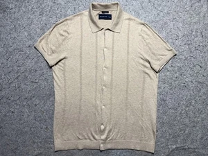 Abercrombie & Fitch camicia uomo grande beige peso piuma misto seta manica corta - Foto 1 di 8