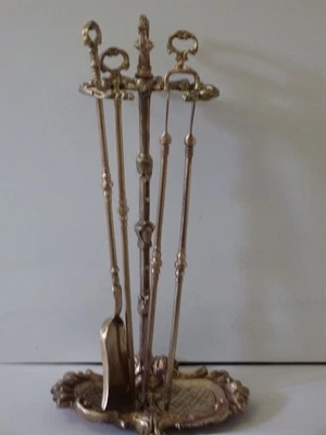 serviteur de cheminée ancien en bronze - Photo 1/4