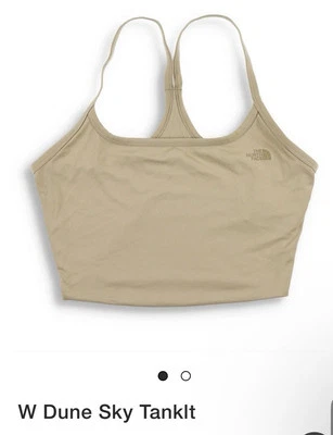 Camiseta sin mangas North Face para mujer NUEVA X-Large Dune Sky espalda deportiva recortada caqui Foto 1 de 4