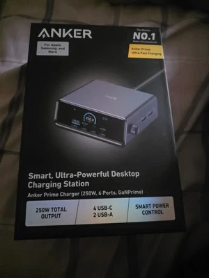 Anker Prime 250W - USBC Charger - 6 Port GaN Charging Station ~ NEW  SEALED - Image 1 of 2