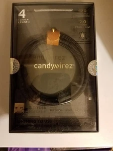 Candywirez NBS4 - Black 4' 480 MBPS USB-A to Lightnig Cable for iPhone iPad iPod - Picture 1 of 4