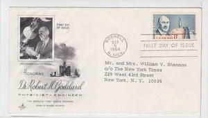 TurtlesTradingPost- Robert Goddard Airmail #C69- 1964 FDC Artcraft - NY Times - Picture 1 of 1