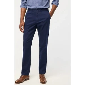 Pantaloni chino J.Crew uomo flex taglio dritto blu navy W33 L32 nuovi senza etichette $118 - Foto 1 di 9
