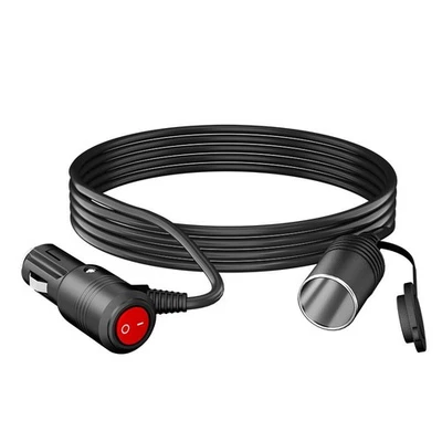 12V Male to Female Car Cigar Cigarette Lighter Socket Plug Connector with Switch - Image 1 of 4