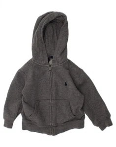 POLO RALPH LAUREN Baby Boys Zip Hoodie Sweater 18-24 Months Grey Cotton BZ17 - Picture 1 of 3