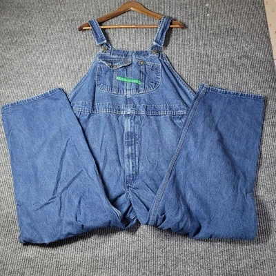 KEY IMPERIAL Bibs Overalls Men's Size 46x29 Dark Wash Carpenter Farmer VTG Denim - Image 1 of 4